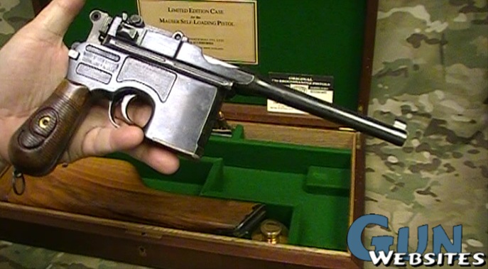 Mauser C96 Broomhandle pistol in a wooden case