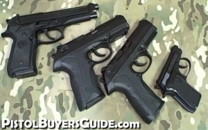 Beretta pistols on a camouflage background